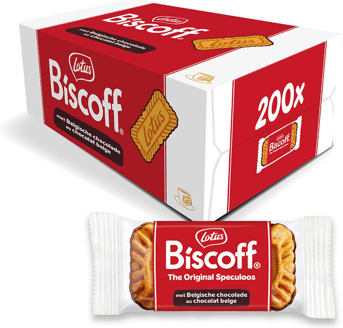 Lotus Biscoff speculoos met chocolade (1stx200) in een doos