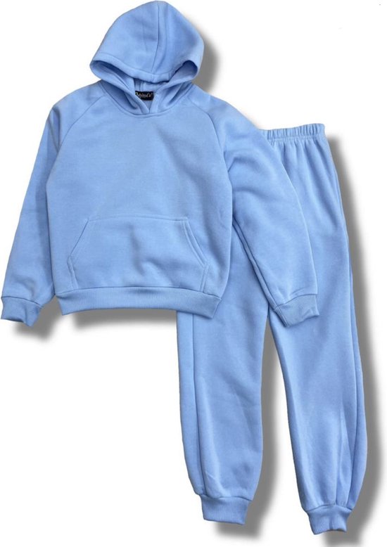 Joggingpak voor kinderen | Kids Joggingset "Licht blauw", verkrijgbaar in de maten 104 t/m 164