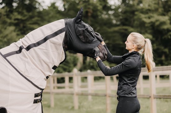 Masque Anti-mouches Kentucky Horsewear – Lycra Slim Fit, Noir, Protection Yeux Et Toupet, Lavable !