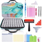 BOTC Diamond Painting Opbergdoos - 70 Potjes - Sorteerdoos set Incl. Toolkit: Tasje, Stickers, Diamond Painting Pennen, Wax en veel meer - Groen