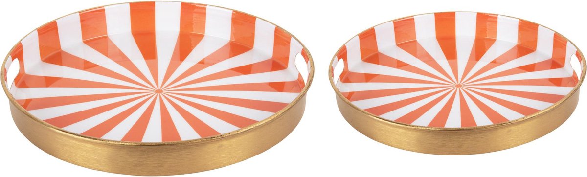 Present Time Schaal Candy Swirl - Oranje - Ø31cm - IJzer - Modern - Woonkamer