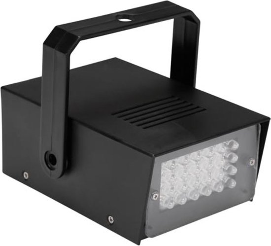 Foto: Hq power mini stroboscoop met witte leds 24 leds op batterijen