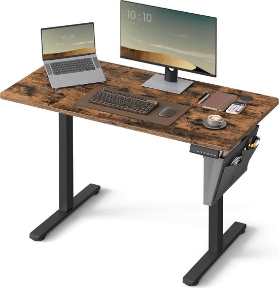 WOLTU In Hoogte Verstelbaar Bureau, 120 X 60 Cm, Elektrische Tafel Computertafel Met Usb Oplaadaansluiting Sta Bureau Geheugenbediening Eiken Ts194nh02 1013058728