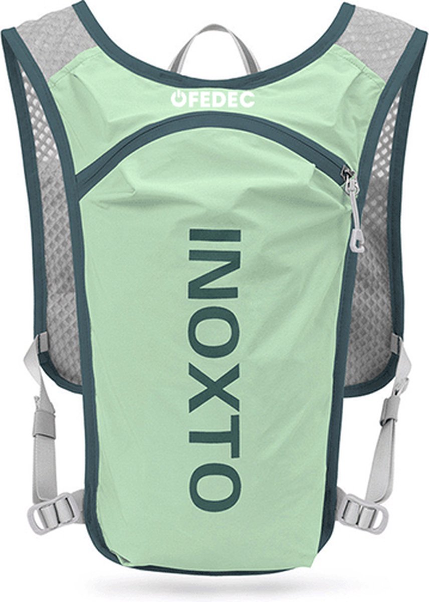 FEDEC Hardloopvest - Hardlooprugzak - Waterdicht - Reflecterend - Groen - 5 Liter - 140 gram
