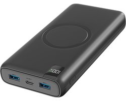 Strex Powerbank met Draadloze Qi Snellader - 27.000 mAh - 22.5W Snellader - Draadloos Opladen - USB-A/USB-C - LED Indicatie - Universele Powerbank
