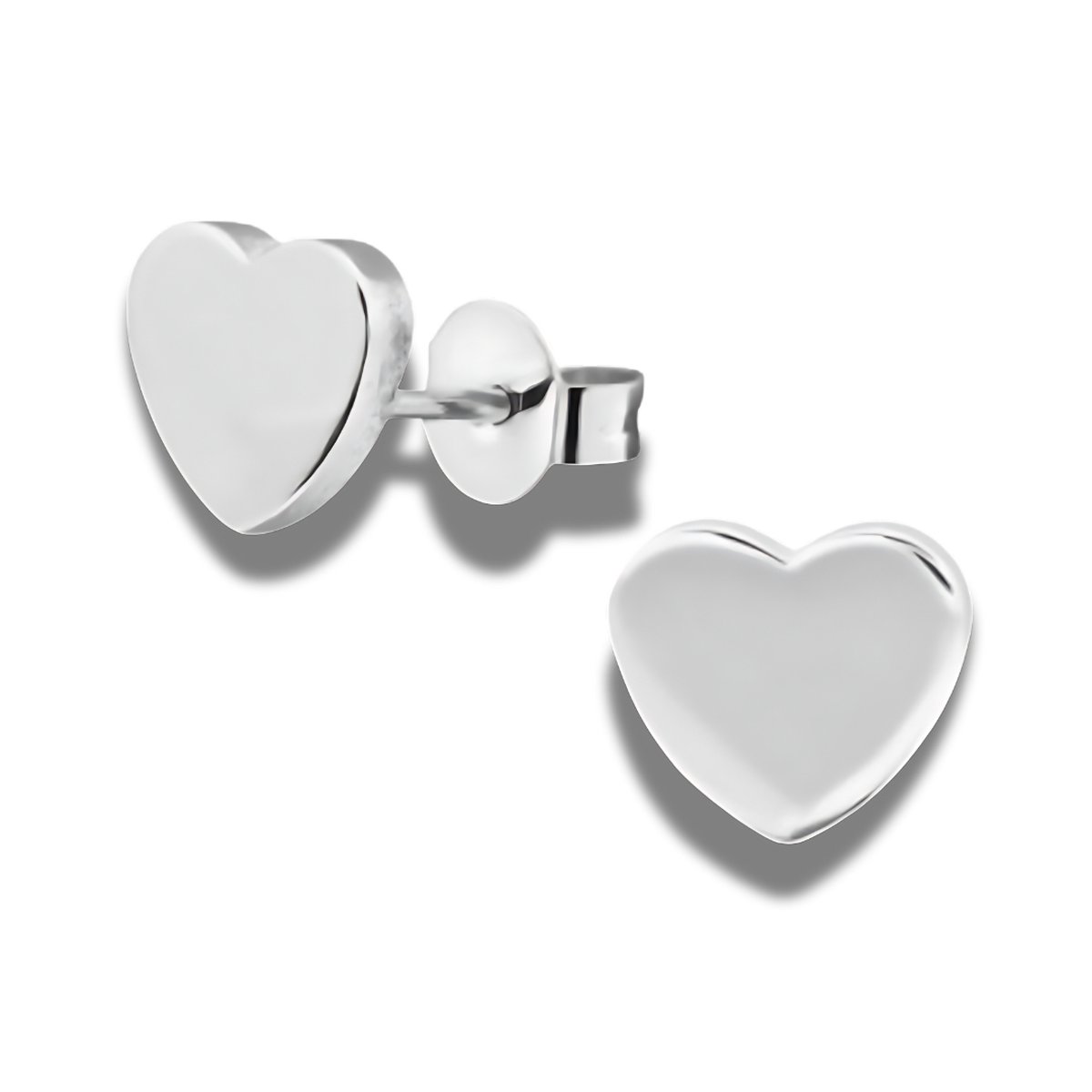 Oorstekers - oorbellen - Hart - heart - love- liefde - edel staal - zilverkleurig - Moederdag - Valentijn - liefde - love - hypoallergeen
