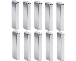 Magneetstrip Zelfklevend - 10 stuks - Sterke Magneet - Rechthoek - 3 cm x 1 cm x 0,4 cm - Messenmagneet