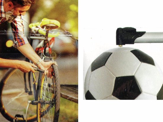 Fietspomp - Mini fietspomp - 20-46 cm - Zwart fietspomp met drukmeter — afbeelding 3