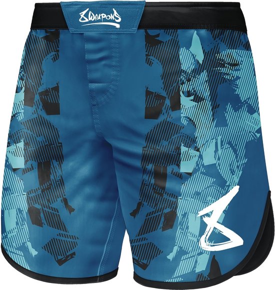 Foto: 8 weapons vechtsportbroek fightshorts hit 2 0 navy zwart