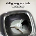 Detailopname van de rotatietechniek in de automatische voerbak, die verstopping voorkomt.