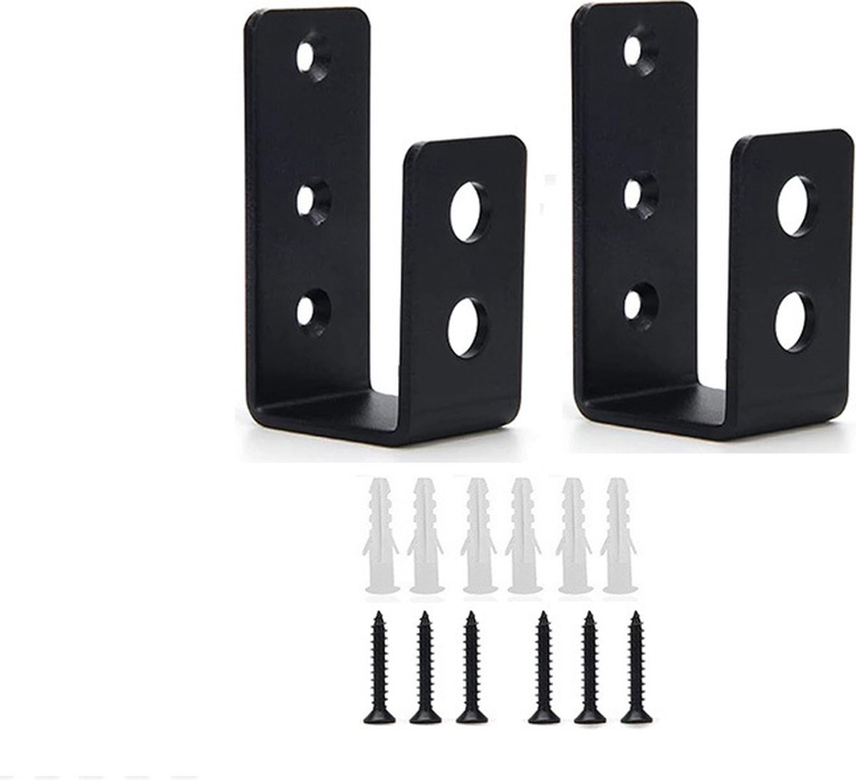 2x4 deurbarricadebeugels (2 stuks) Drop Open Bar Holder Stalen U-beugel voor 2 bij 4 hout als beveiligingsdeurversterking deurblokkering gereedschapshouder voor uw huis schuur loods garage poort