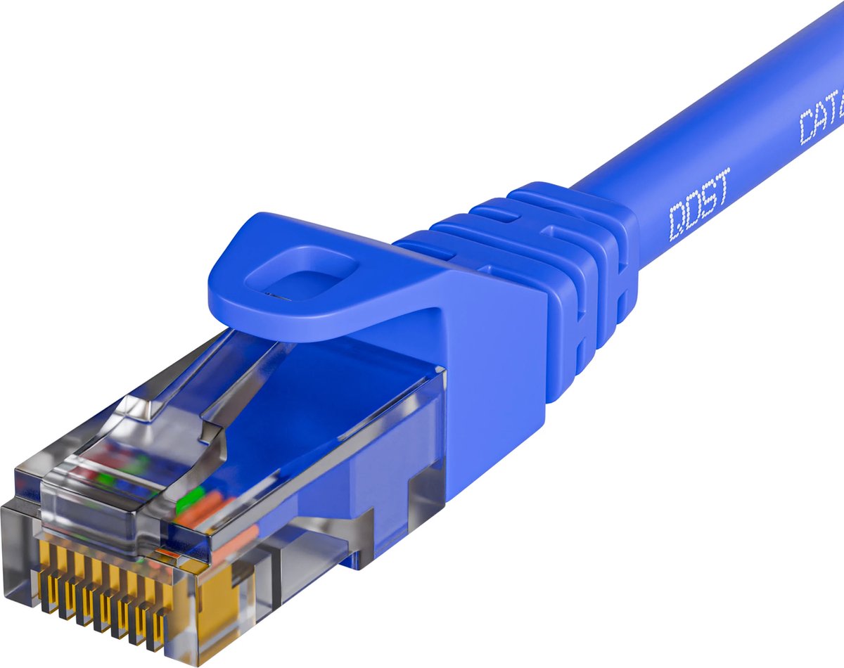 Qost - CAT6 internetkabel - CCA / UTP - 10 Gbps / 250 MHz - RJ45 Connectoren - Patchkabel / Netwerkkabel - 0.25 Meter - Blauw