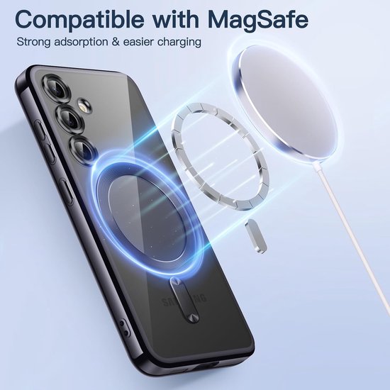 Coque BixB adaptée au Samsung Galaxy S24 avec Ring magnétique - coque arrière - Zwart