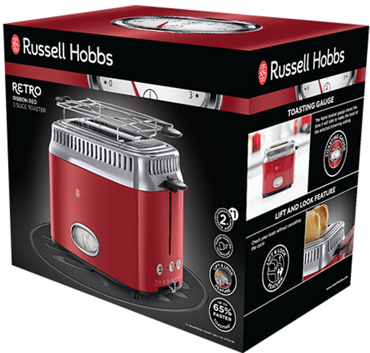 Russell Hobbs 21680-56 Retro Ribbon Red Broodrooster thumbnail 6