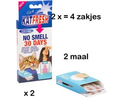 ** 2 X ** KATFRESH powerfilter voor in elke gesloten kattenbak tegen stank ** elimineert 60% faeces geuren en 80% urine geuren. werkt 1 maand per zakje . 2 zakjes in verpakking = totaal 4 zakjes