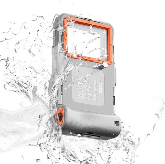 Foto: Waterdichte telefoonhoes universele smartphone duiken cover zwemmen snorkelen onderwater iphone 14 pro max 13 11 samsung s23 ultra s22 s9 huawei google oneplus xiaomi motorola grijs oranje