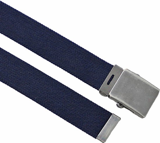 Houtkamp Work Belt Canvas Stretch - Riem de pantalon de travail ergonomique - Blauw - Longueur totale 130 cm / Taille de ceinture 115