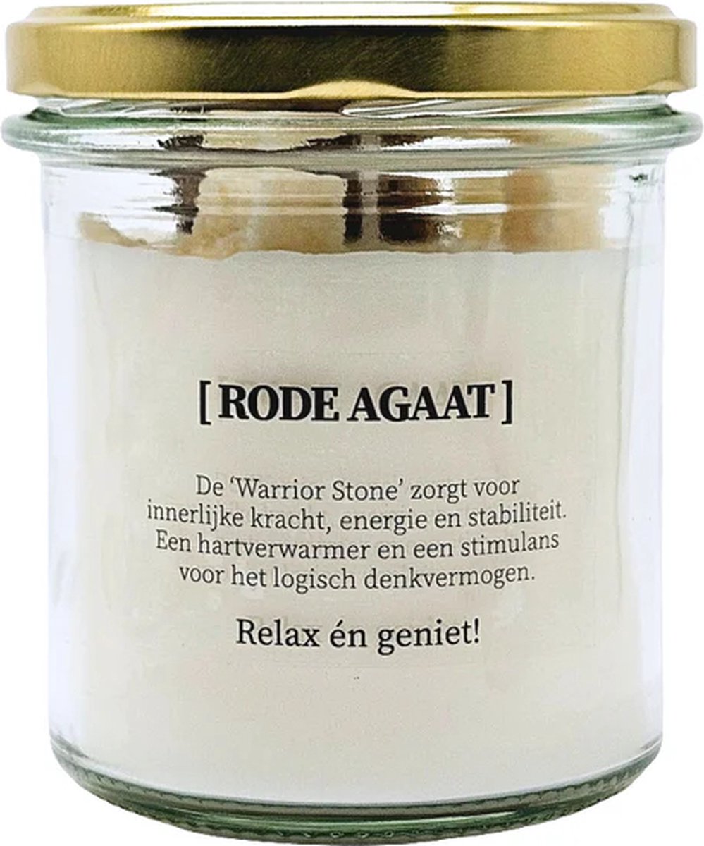 DIY pakket - Kaars met edelsteen en geurdecoratie - Rode agaat