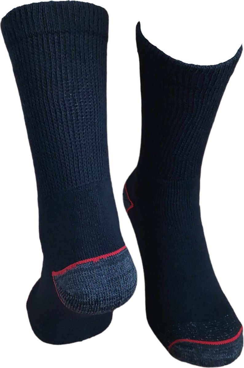 WeirdoSox – 8 paar Werksokken - Zwart - Maat 39/42 - Met versterkte hak en teen en comfortabele badstof voet