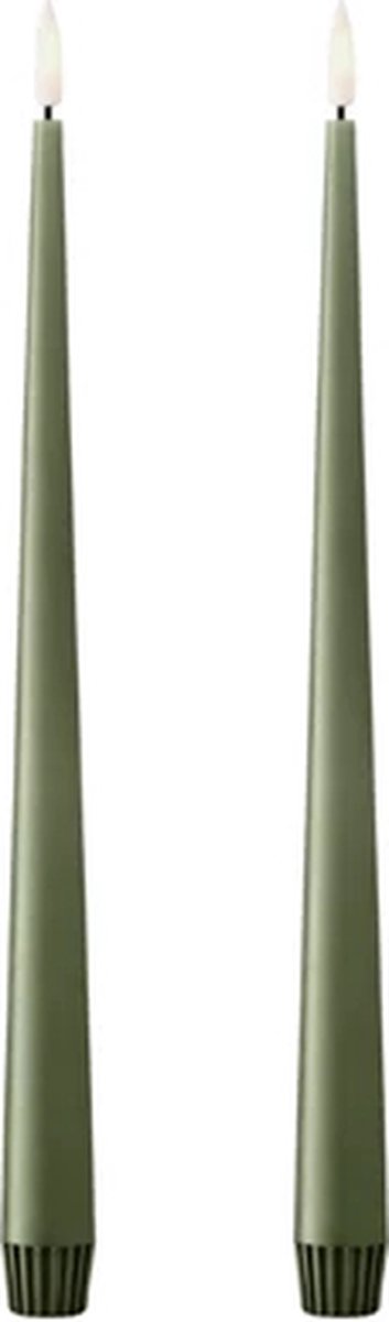 Ester & Erik Led Taper kaars 30cm green soil set van 2