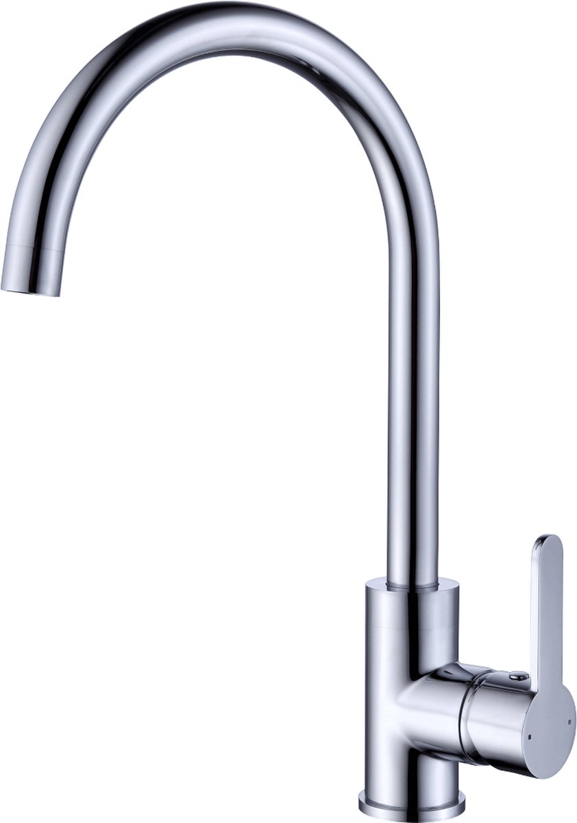 EcoRain© 30% Waterbesparende Keukenkraan Coldy van RVS 304 en Messing H59 - Universele Aansluiting - Anti-Kras Coating - Behoud Waterdruk - 5 Jaar Garantie - Chroom