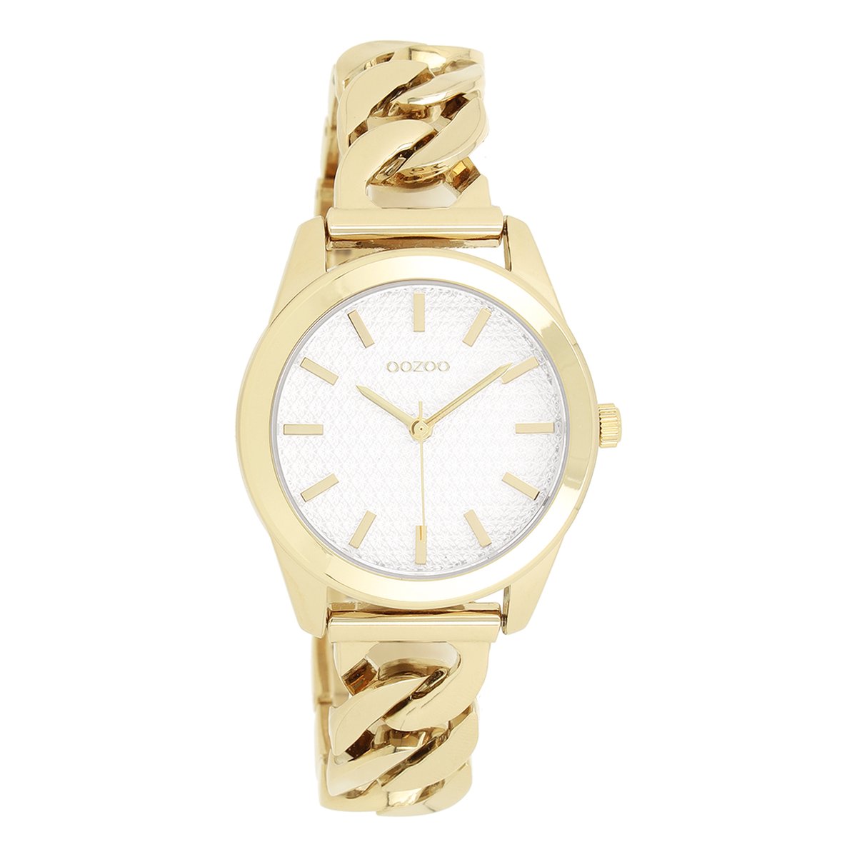 OOZOO Timepieces - Goudkleurige horloge met goudkleurige petit schakelarmband - C11419