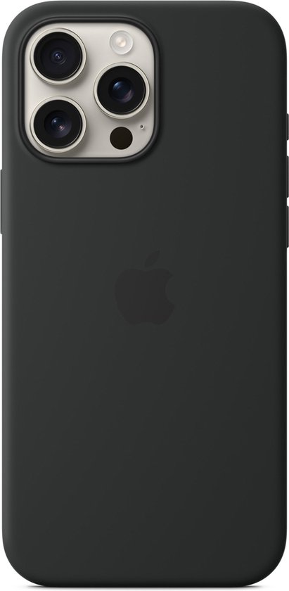 Apple Case Convient pour iPhone 16 Pro Max Case Siliconen - Apple Silicone Backcover MagSafe - noir