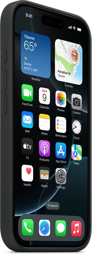 Apple Case Convient pour iPhone 16 Pro Max Case Siliconen - Apple Silicone Backcover MagSafe - noir