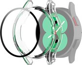 Watch case screenprotector - hoesje - gehard glas - geschikt voor Samsung Galaxy Watch 4 (40 mm) - donkerblauw