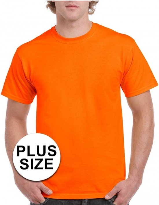Gildan grote maten t-shirt voor mannen - heren - fel oranje - kleding - ruime pasvorm - katoen XXXL