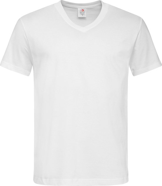 T-shirt blanc col V L