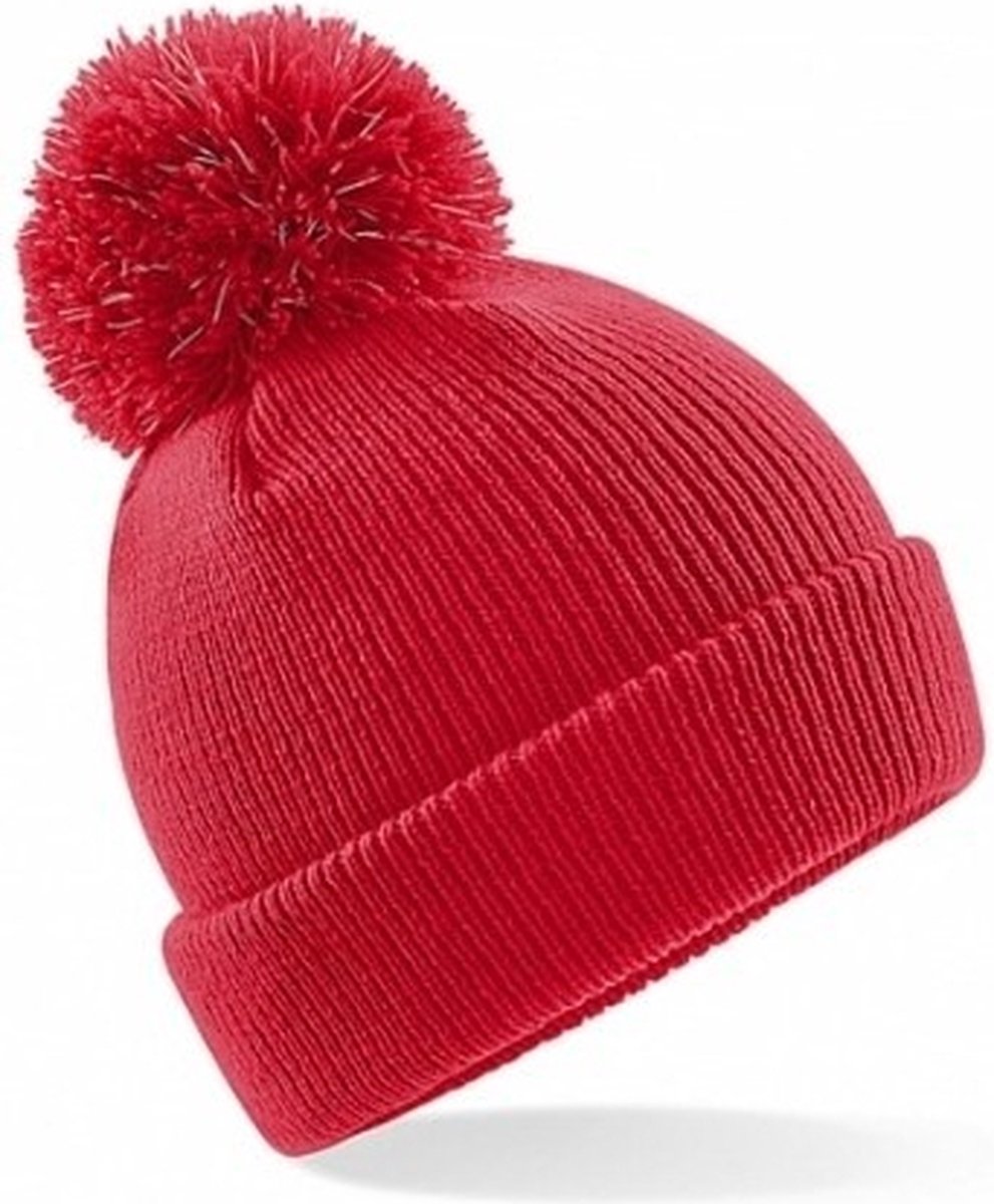 Rode gebreide jongens/meisjes wintermuts -