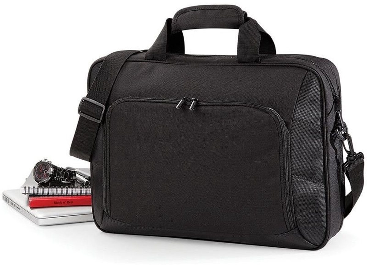 Luxe werktas/laptoptas zwart 41 x 30 cm - Laptop documenten schoudertas 13 liter