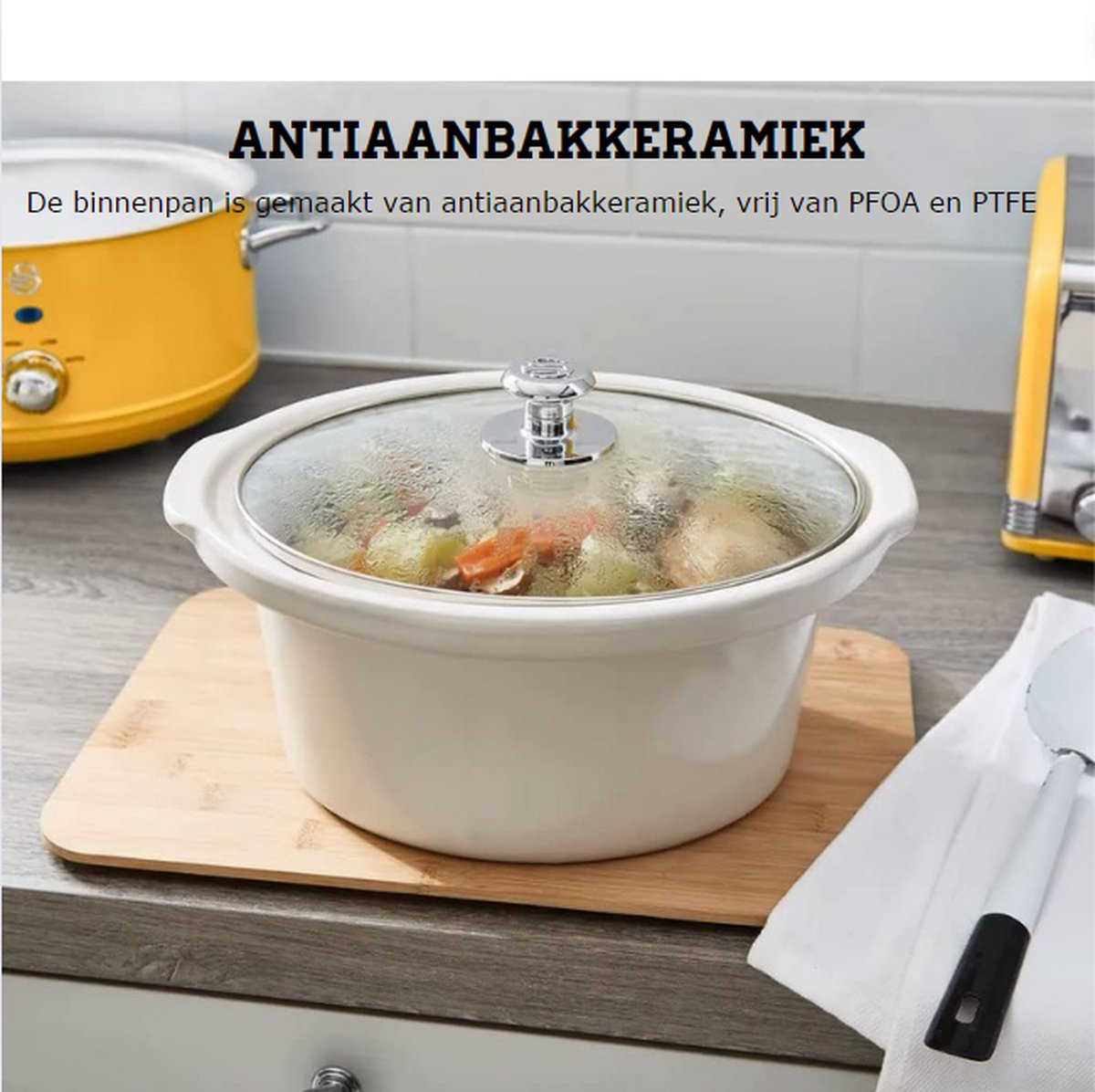 Slowcooker 3.5L Elektrische Slowcooker met Timer - afbeelding 3