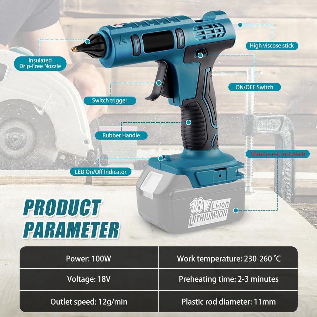 Makita DCG180ZXK accu lijm & kitpistool (body) 18V Li-ion