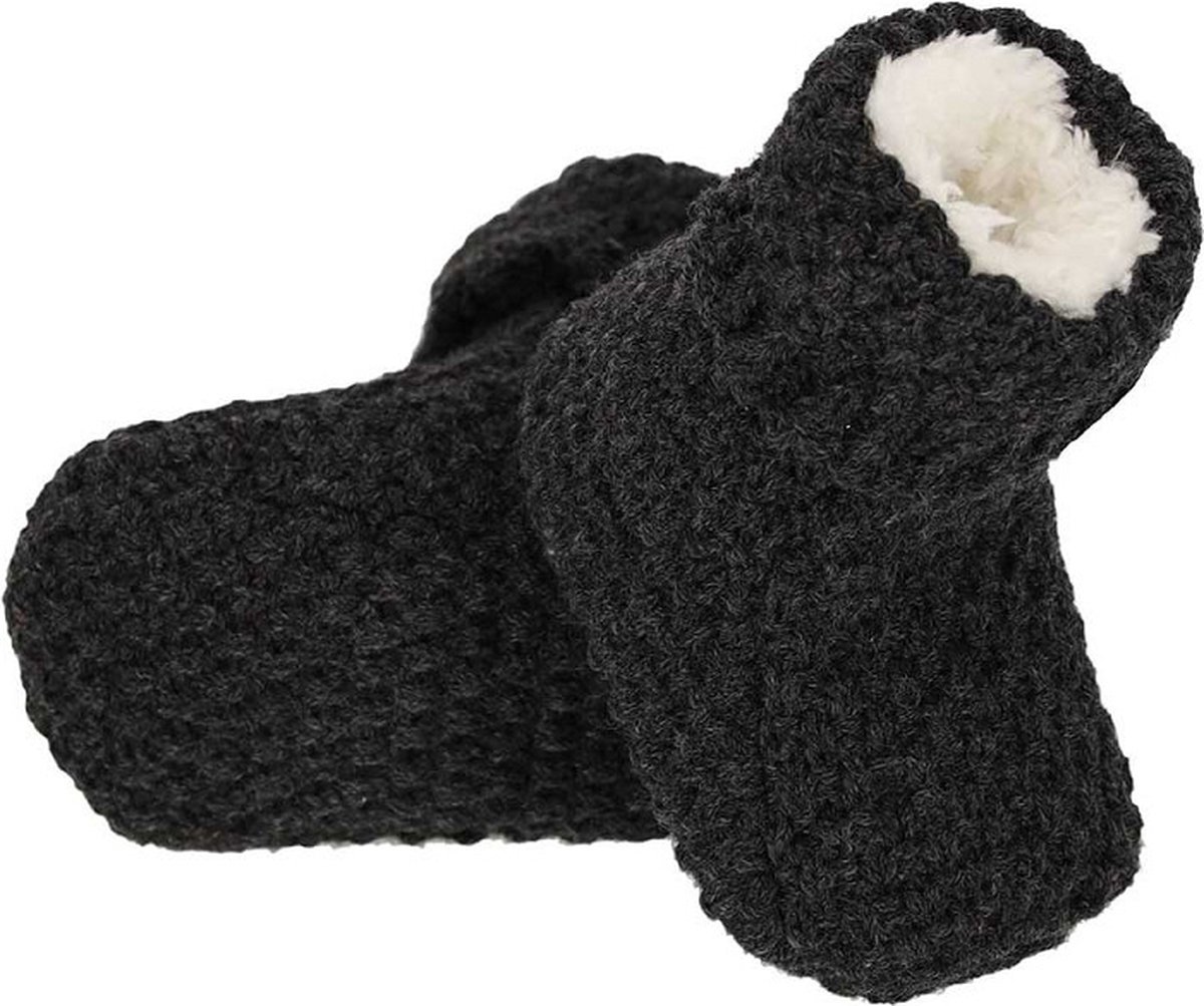 Apollo babies booties knit giftbox anthracite