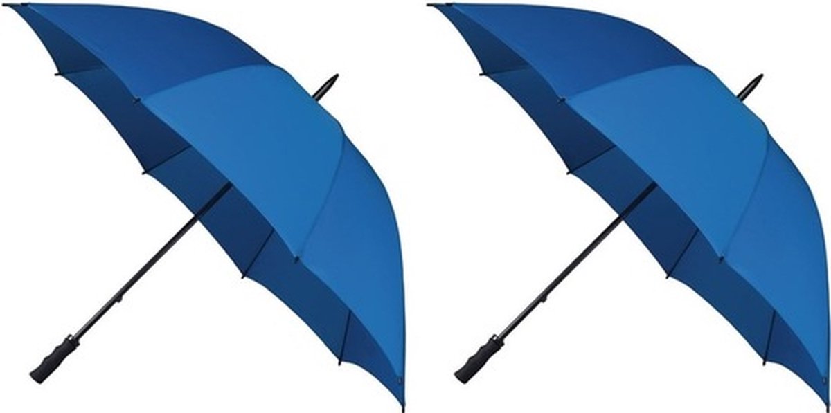 2x Stormparaplu kobalt blauw 130 cm - Paraplu's