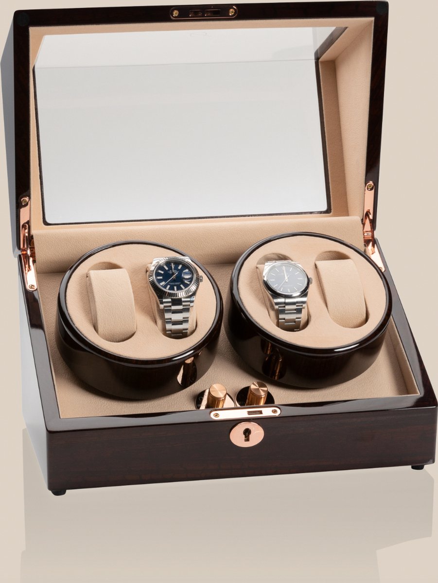 ROOGS watch winder voor 4 horloges. Horloge opwinder voor 4 horloges