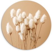 WallCircle - Cercle mural 140x140 - Fleurs - Plantes - Marron - Pastel - Tableaux ronds salon - Plaque murale ronde - Cercle de Décoration murale - Décoration de chambre à l'intérieur - Cercle mural de Décoration murale murale - Accessoires de maison