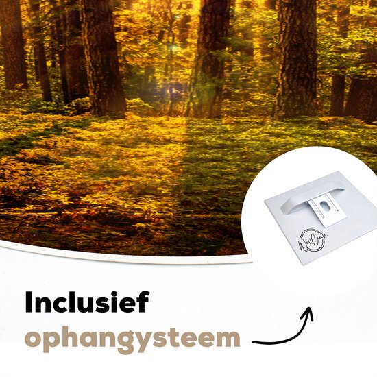 WallCircle - Cercle mural - Cercle mural - Soleil - Forêt - Vert - Nature - Tableau rond - Cercle mural intérieur - 140x140 cm - Décoration murale - Plastique - Décoration murale ronde