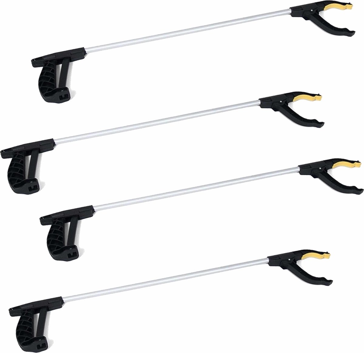 Goedkoopste 12x Stuks zwerfvuilgrijper/afvalgrijper zwart 76 cm van kunststof - Grijparmen - Vuilnisgrijpers