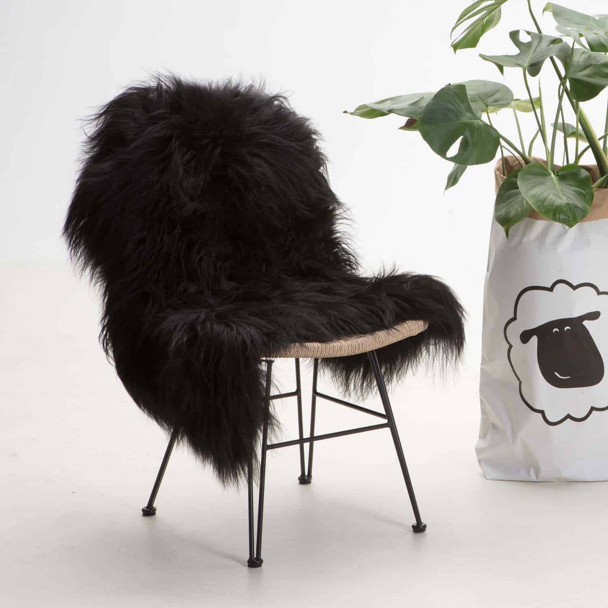 SHEEPY® | Schapenvacht | Svèn (Zwart) XL (110-115cm) - Sheepy.cc