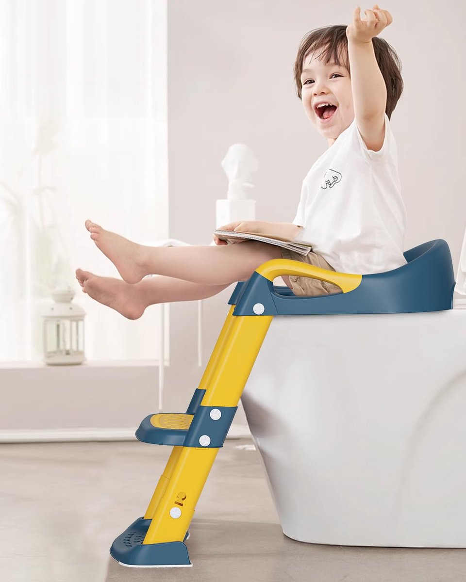 Toiletbril voor kinderen, met trap, upgraded wc-opzetstuk voor kinderen