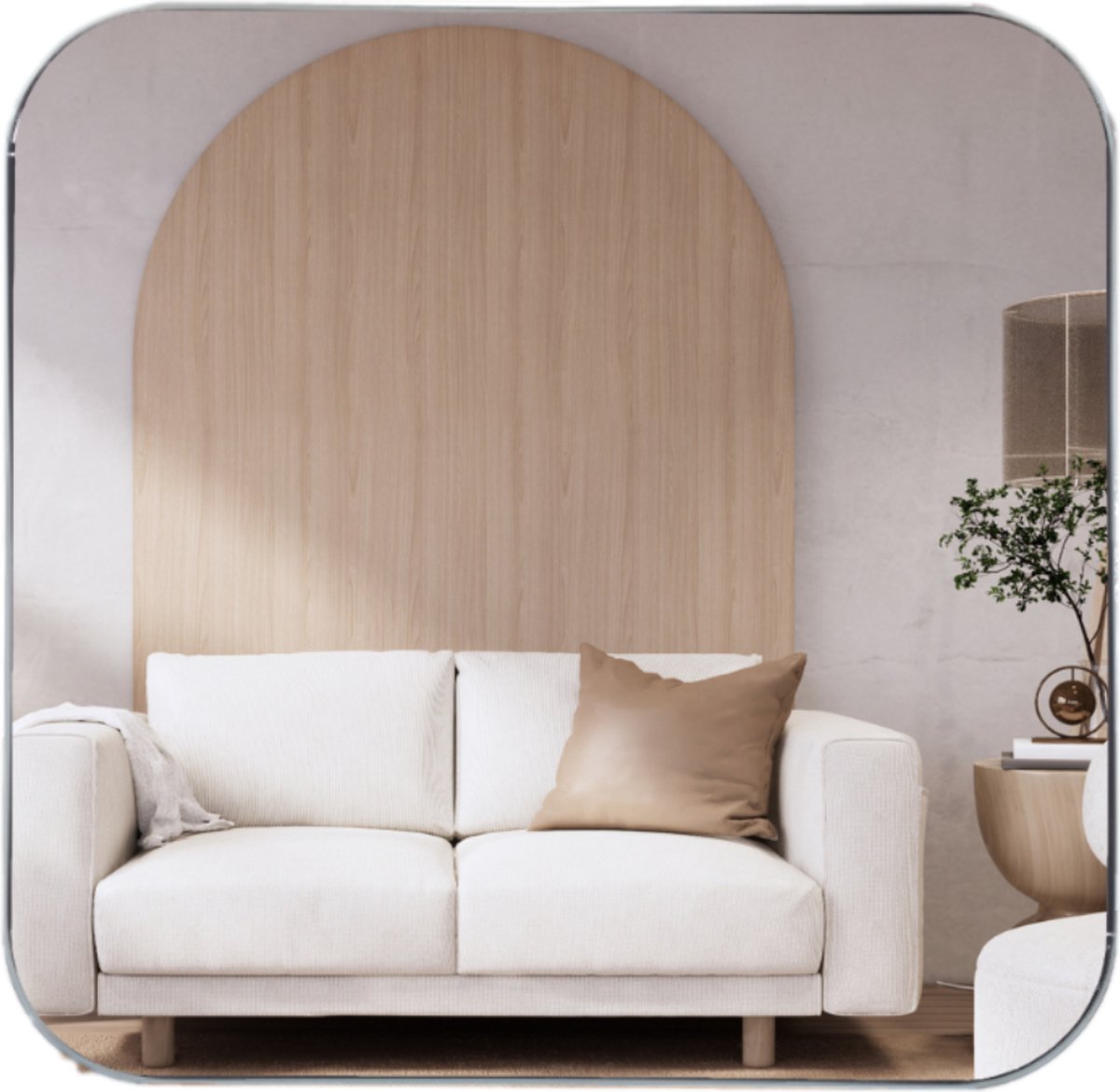 MISOU Wandspiegel - Vierkante - Spiegel - Zwart - 55x3x55cm - Metaal - Wanddecoratie - Miroir Mural