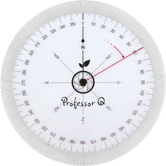 Koershoekmeter 126mm – 360° Graden – 2 Draaibare Schijven – Transparant Kunststof – Navigatie & Meetinstrument