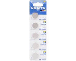 Varta CR2032 knoopcel Batterijen 3V Lithium- 5x Stuks - Voordeel verpakking- Deze batterijen zijn geschikt voor horloges, rekenmachines, afstandsbedieningen, Autosleutels en andere draagbare apparaten