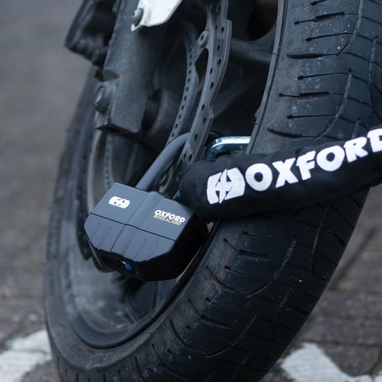 ART 4 Oxford Kettingslot met Alarm - 1.2M lang - ART-4 gekeurd - Motorslot - Scooterslot - Fatbike - Schijfremslot met Alarm met 12mm dikke ketting van art — afbeelding 4