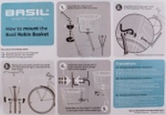 Basil Robin Fietsmand - Voor - Inclusief Bevestigingsmateriaal - Zilver van Basil — afbeelding 3