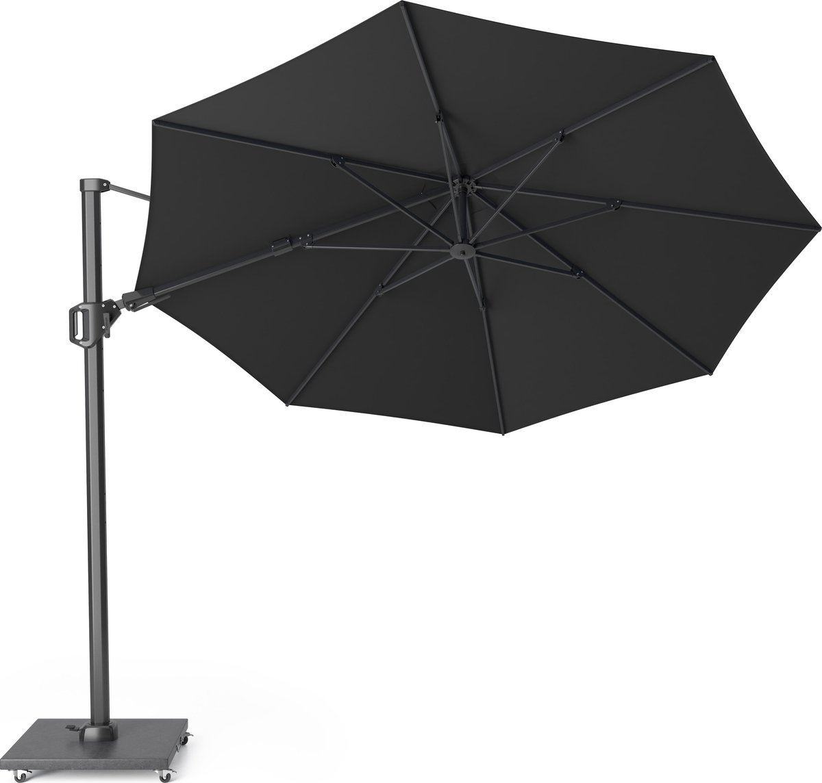 Platinum Challenger Zweefparasol T2 premium - 3,5 m. rond Faded black