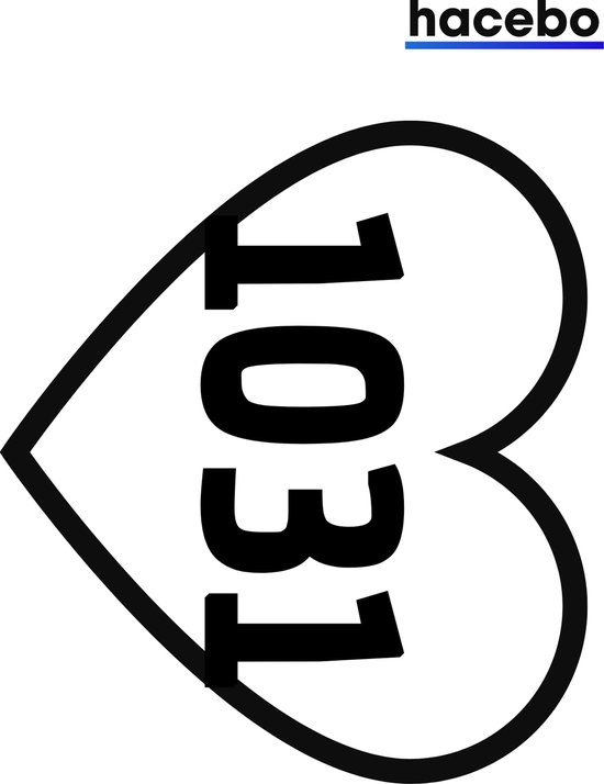 Hart Sticker - 18CM - Container sticker - Cijfer Sticker - 1 Stuks ...